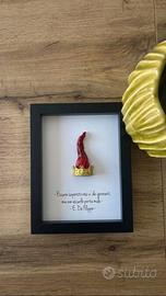 Quadro decorativo 3dcon corno portafortuna