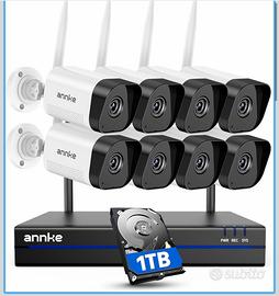 Kit NVR telecamere 8 + HHD 1TB (nuovo) ANNKE