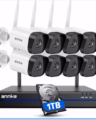 Kit NVR telecamere 8 + HHD 1TB (nuovo) ANNKE
