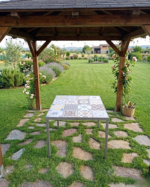 Tavolo Artigianale in Ferro e Ceramica Vietrese