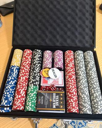 Set fiches poker, carte e accessori