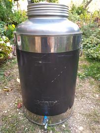 fusto olio acciaio inox con rubinetto da 50 litri