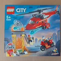 lego city 60281 elicottero e moto dei pompieri