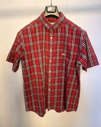 Camicia Burberrys vintage Nova Check rossa uomo