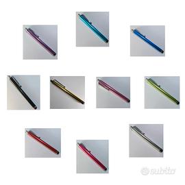 Set 10 stylus pen pennini capacitivi in alluminio 