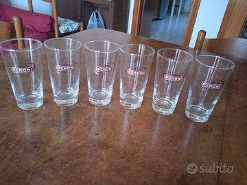 Set 6 bicchieri Birra Peroni 1846 vintage anni '90