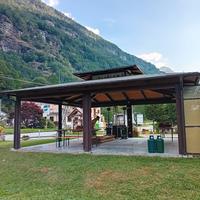 gazebo 8 mt x 8 mt con pareti avvolgibili impianto