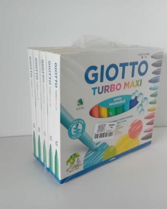 5 x Giotto Pennarelli Turbo Maxi da 12 colori