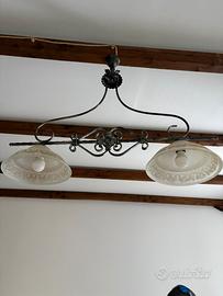 Lampadario ferro battuto
