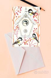 10 biglietti auguri con buste