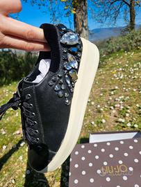 Scarpe sneaker Liu jo in pelle nere,donna n.36