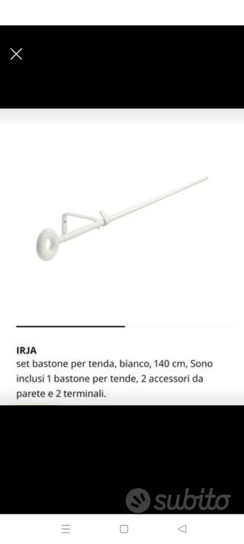 IRJA Set bastone per tenda, bianco - IKEA Italia