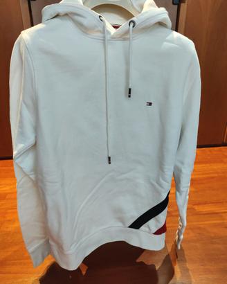 Felpa Tommy Hilfiger bianca con cappuccio