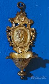 acquasantiera bronzo antica  da parete