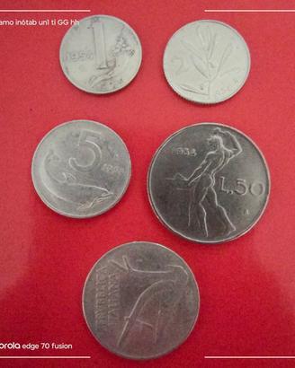 5 monete da 1/2/5/50/10