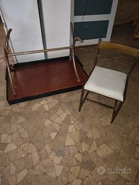 Scrivania Anni 70 3 Cassetti In Pelle Zampe ferro