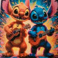 Diamond Painting Stitch & Angel - Fatto a mano