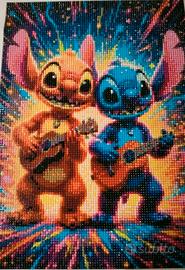 Diamond Painting Stitch & Angel - Fatto a mano