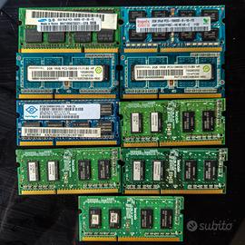 9 moduli Ram DDR3 2GB per laptop