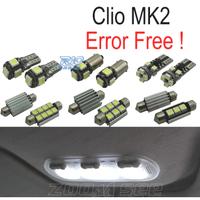 KIT 8 LAMPADE LED INTERNE PER RENAULT CLIO 2 II MK
