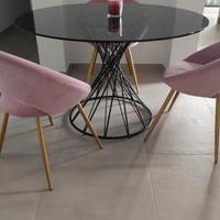 Tavolo rotondo vetro moderno KAVE HOME