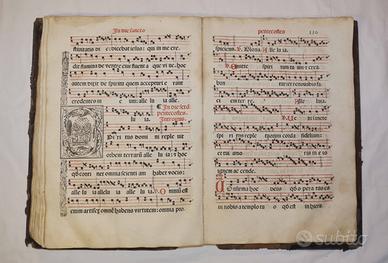 Rarissimo Antifonario del 1500 con canti liturgici