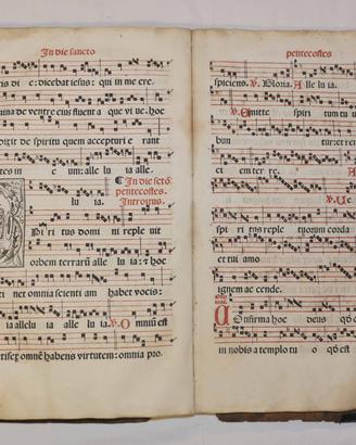 Rarissimo Antifonario del 1500 con canti liturgici