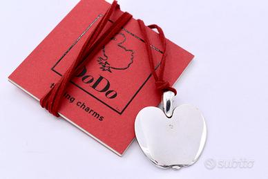 Dodo ciondolo mela apple raro vintage argento