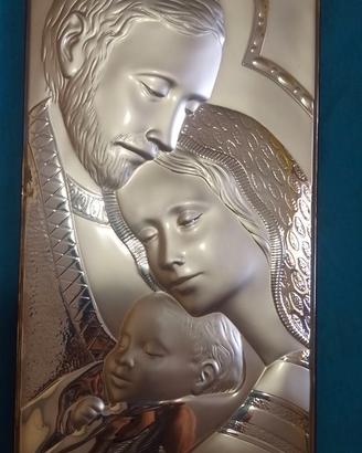 Quadro religioso Sacra Famiglia in argento