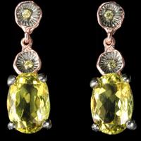 Orecchini in argento con quarzi lemon 