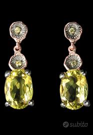 Orecchini in argento con quarzi lemon 