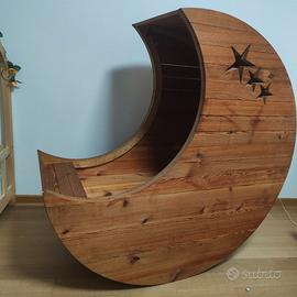 Struttura Culla a Forma di Luna in LegnoMassiccio
