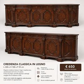 Credenza classica in legno massello 320 cm