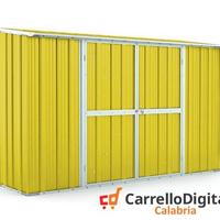 Casetta in lamiera per esterno 307x100cm giallo