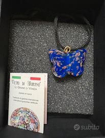 Collana artigianale blu e oro - “Vetri di Murano”