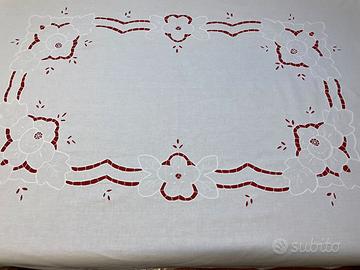TOVAGLIA VIOLETTA-COTONE-PREZIOSO INTAGLIO-VINTAGE