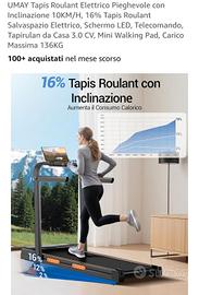 Tapis roulant elettrico pieghevole