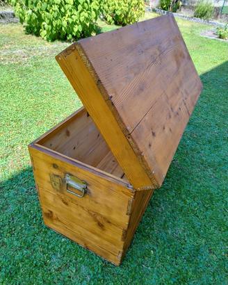 Baule da Viaggio d'Epoca in Legno Massello Vintage