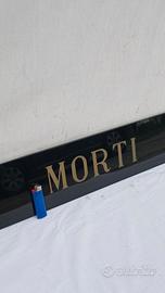 cartello insegna ufficio anni 50 in vetro vintage 