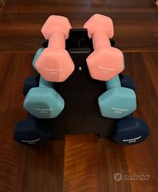 Set 12 kg Pesi Palestra in Neoprene + Rastrelliera