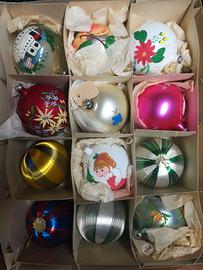 PALLINE NATALE IN VETRO ANNI 70 NUOVE