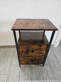 Comodino Stile Industriale – Legno e Metallo