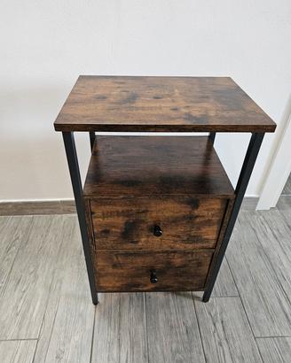 Comodino Stile Industriale – Legno e Metallo