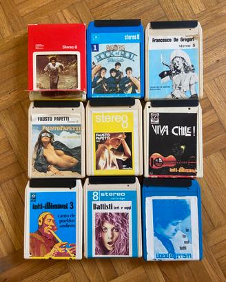Lotto 9 Cassette Stereo 8 Vintage Anni '70