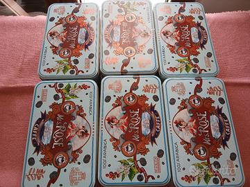 set 6 scatole latta vintage Mrs rose -shalby 