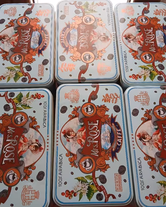 set 6 scatole latta vintage Mrs rose -shalby 