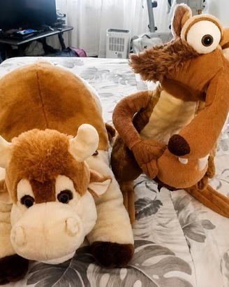 2 peluche grandi  Scrat e Mucca Trudi