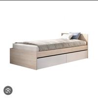 Letto singolo con due cassetti
