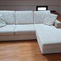 Divano 3 posti in tessuto con chaise longue