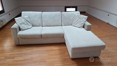 Divano 3 posti in tessuto con chaise longue